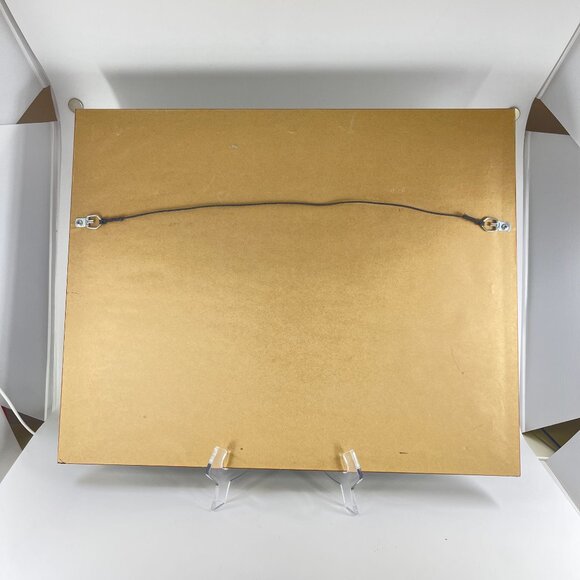 vintage framed cross stitch "welcome friends" wall art floral & rustic motif - Picture 5 of 5